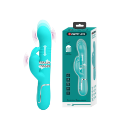 Multifonksiyonlu Oynarbaşlı 7 titreşimli Rabbit Vibratör Turkuaz